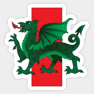 Green Welsh Dragon Sticker